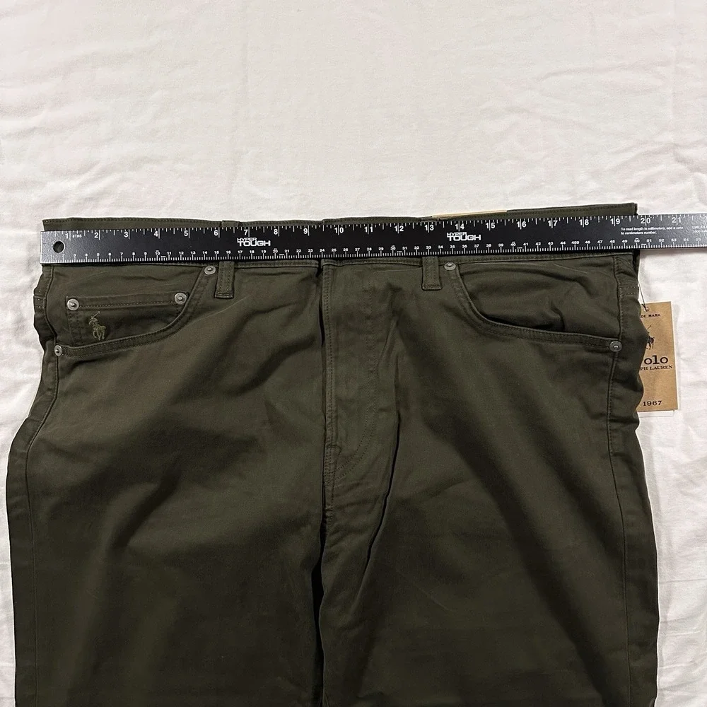 NWT Polo Ralph Lauren The Varick Stretch Slim Straight Jeans Khaki Size 36T X 38